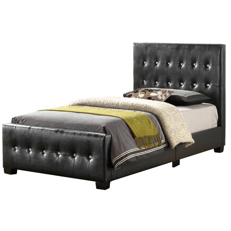 Black Twin Bed with Sturdy Transitional Frame, Sleek Finish and Comfortable Design for Guest or Kids' Bedrooms