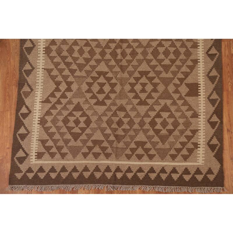 Tribal Kilim Oriental Area Rug Hand-woven Wool Carpet - 5'2" x 8'0"