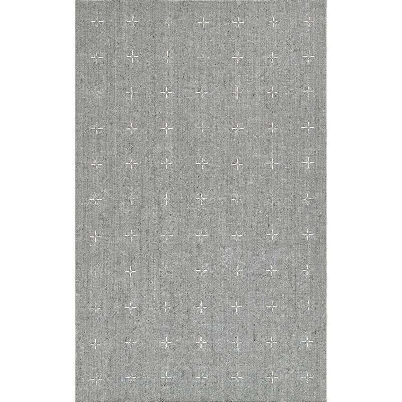Momeni Oliver Geometric Wool and Polyester Hand Loomed Area Rug - Light Blue - 9' x 12' - Runner/Rectangle