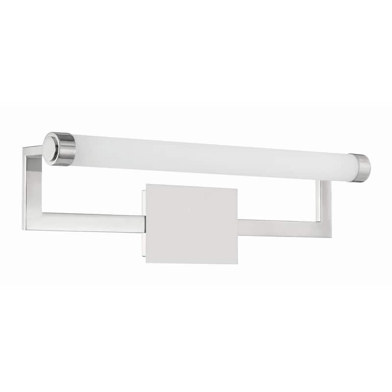 Clinton 1 Light Polished Nickel Bathroom Vanity - Polished Nickel - 26.25"W x 8"H x 5"D