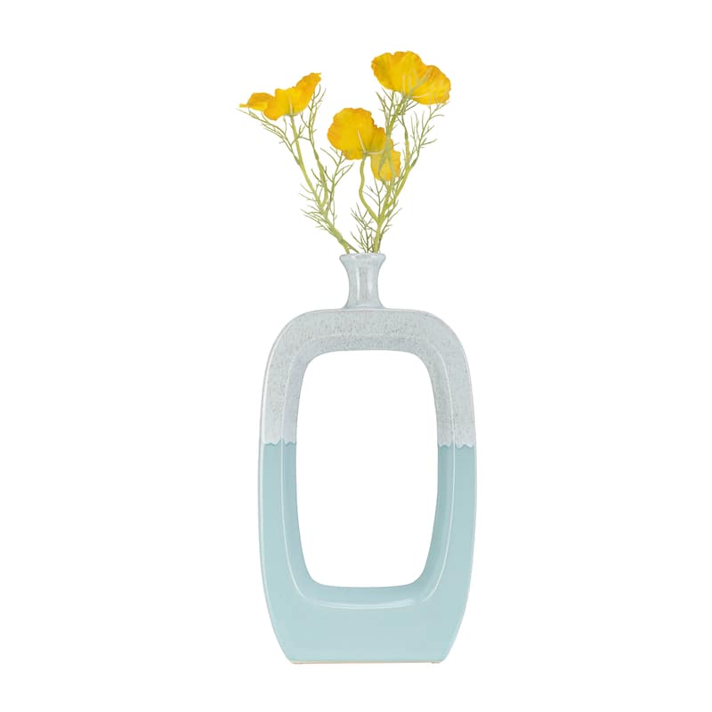 Sagebrook Home Modern Coastal Cut Out Ceramic Bud Vase