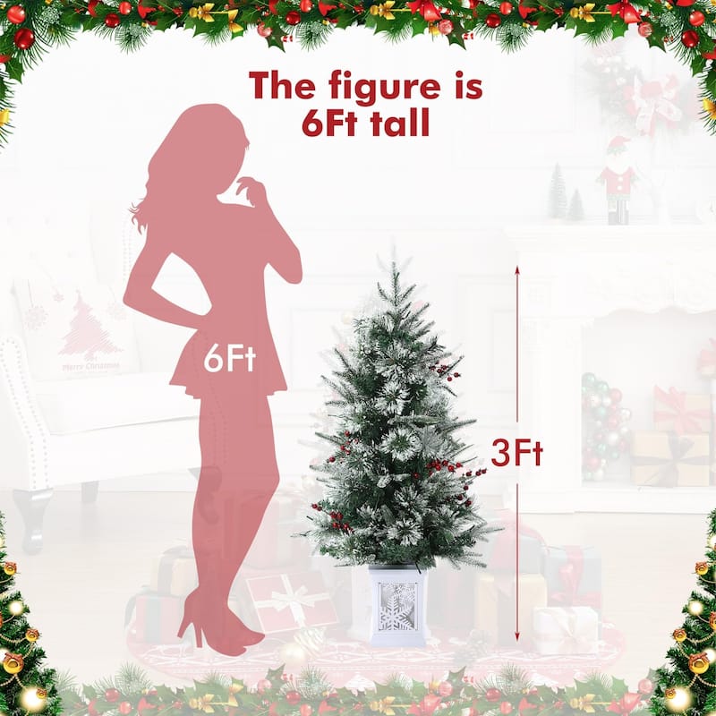 Christmas Tree with 78 Multi-Color Led Lights, 3 Ft Pre-Lit Artificial Christmas Decoration