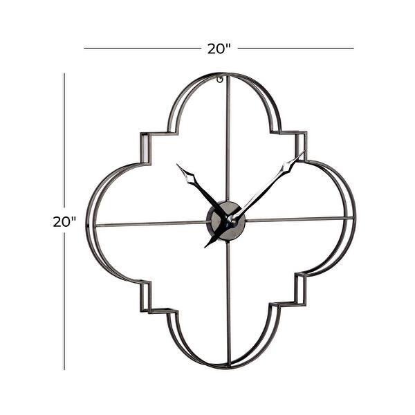 CosmoLiving by Cosmopolitan Gold or Black Metal Open Frame Quatrefoil Wall Clock 24 x 3 x 24