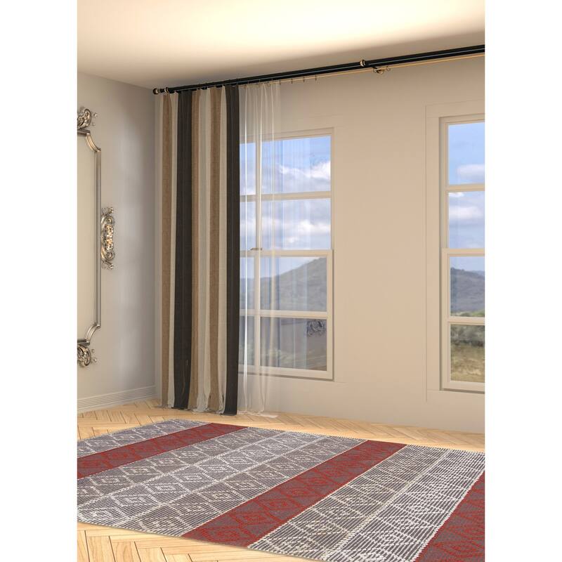 ECARPETGALLERY Braid weave Sienna Grey Wool Rug - 5'0 x 7'10