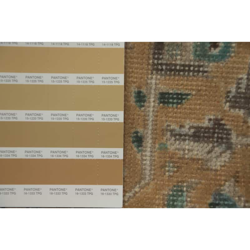Hand Knotted Oriental 100% Wool Carpet Traditional Medallion Oranges & Rust Tabriz Area Rug - 9' 7'' X 6' 5''