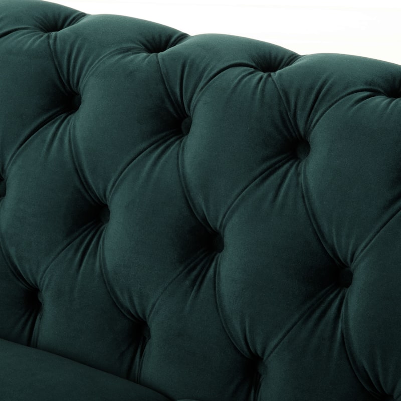 59.44" Chesterfield Velvet Loveseat Sofa