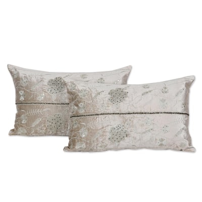 Novica Handmade Velvet Glam Embroidered Velvet Cushion Covers (Pair)