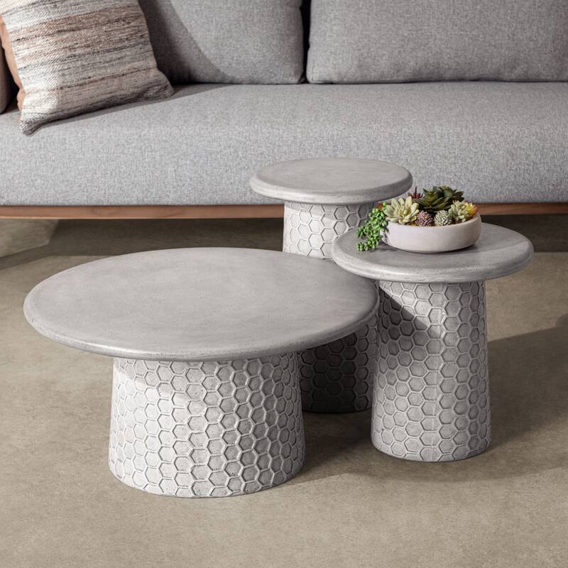 Classic Home Delaine Outdoor Concrete Accent Table - 14W x 14D x 20H