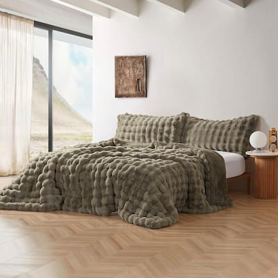 Snowball Chunky Bunny - Coma Inducer® Oversized Comforter Set - Olive Earth