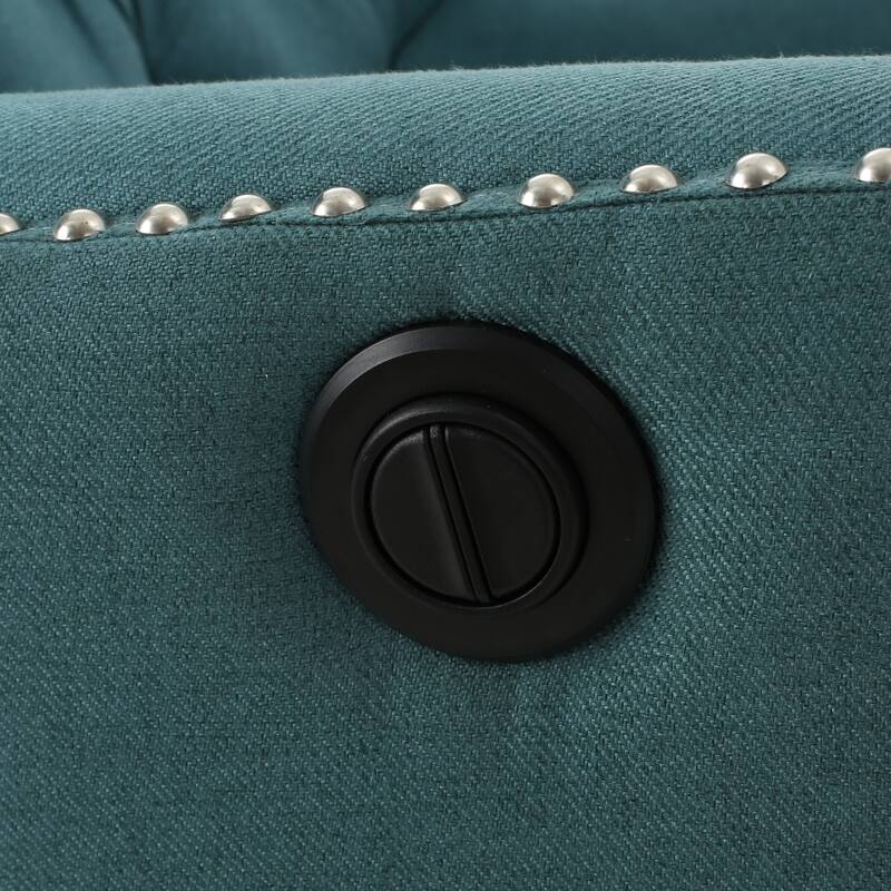 Roomfitters Electric Recliner with Copper Accents and Soft Upholstery, Comfortable Lounge Chair for Living Room, Teal