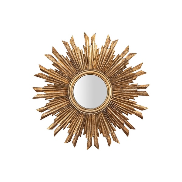 Gold Sunburst Mirror - Distressed Gold