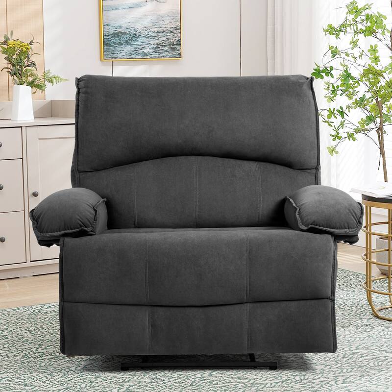 Push‑Back Recliner Chair with Massage Pillow & Wide Seat