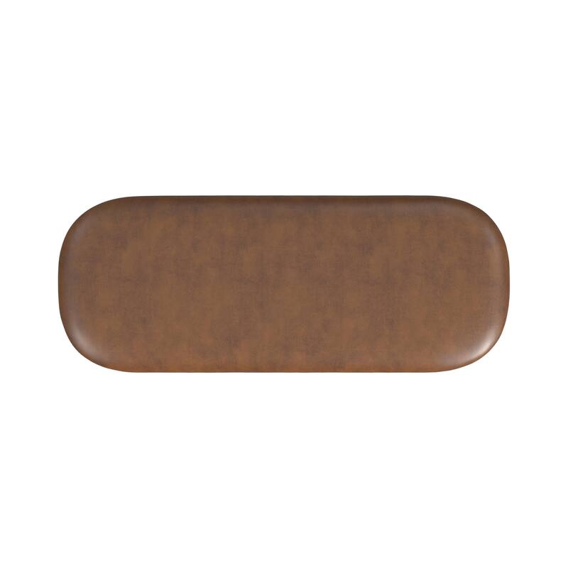 HomePop Ellipse Modern Storage Bench with Metal Legs