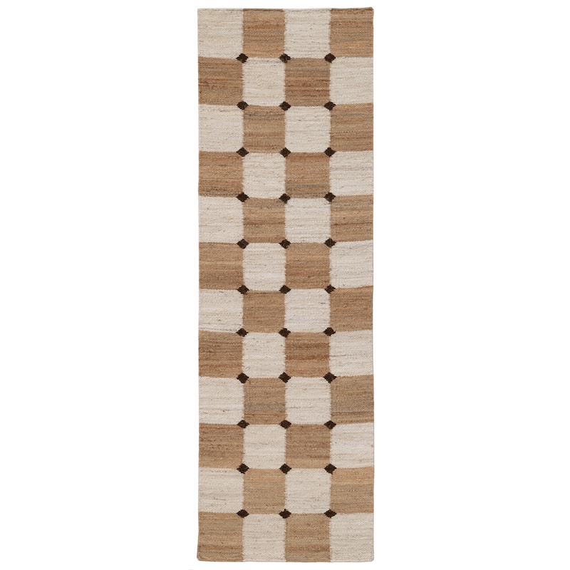 Terra by Obeetee Sona Bordo Natural-Ivory Rug - Natural-Ivory - 2'6" x 8'