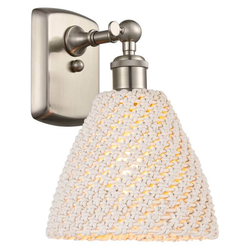 Innovations Lighting 516-1W-11-8 Bristol Natural Sconce Bristol - Brushed Satin Nickel / Natural