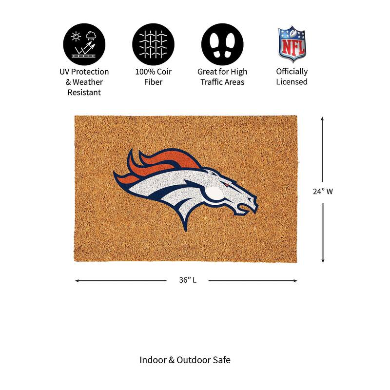 Denver Broncos Full Color Indoor/Outdoor Coir Mat