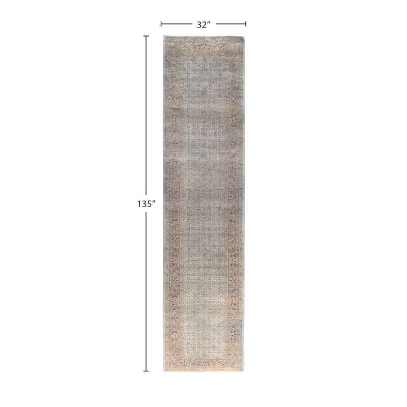 Overdyed One-of-a-Kind Hand-Knotted Runner Rug - Gray - 2' 8" x 11' 3"