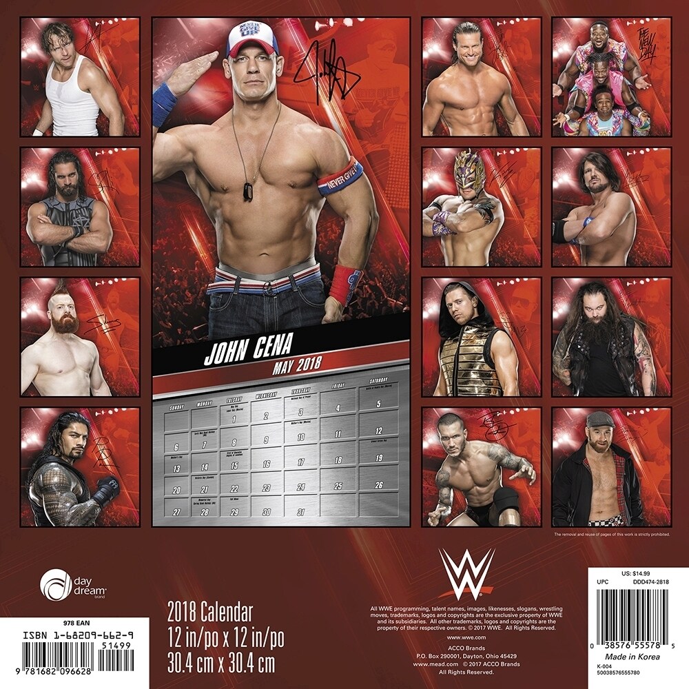Shop Wwe Wall Calendar Mma Boxing Wrestling By Acco Brands