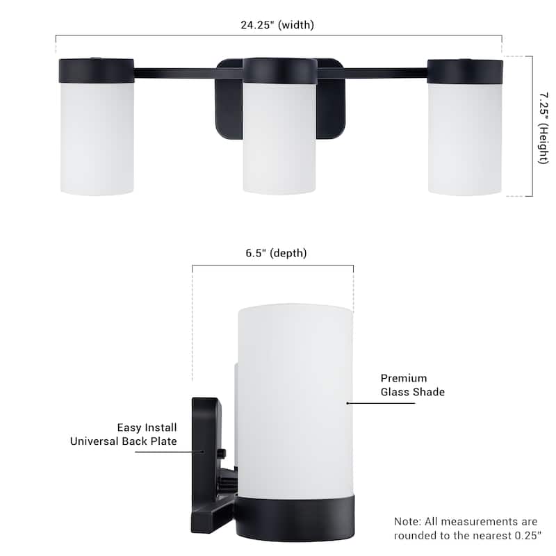Brio Lighting Revis 3 - Light Dimmable Bathroom Vanity Light