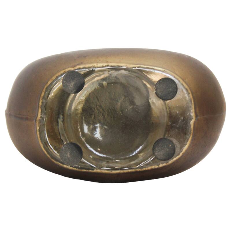 Glass Vase with Aluminum Swirl Top Accent Modern Artistic Design