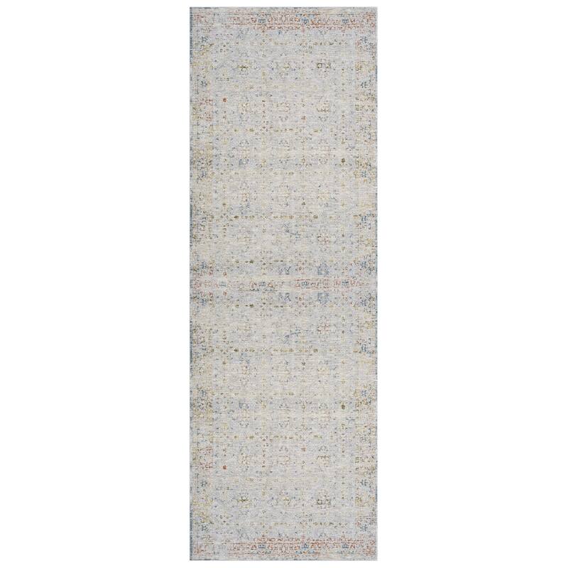 Sevita Light Gray/Blue Classic Traditional Indoor Area Rug - 2'6" x 8'