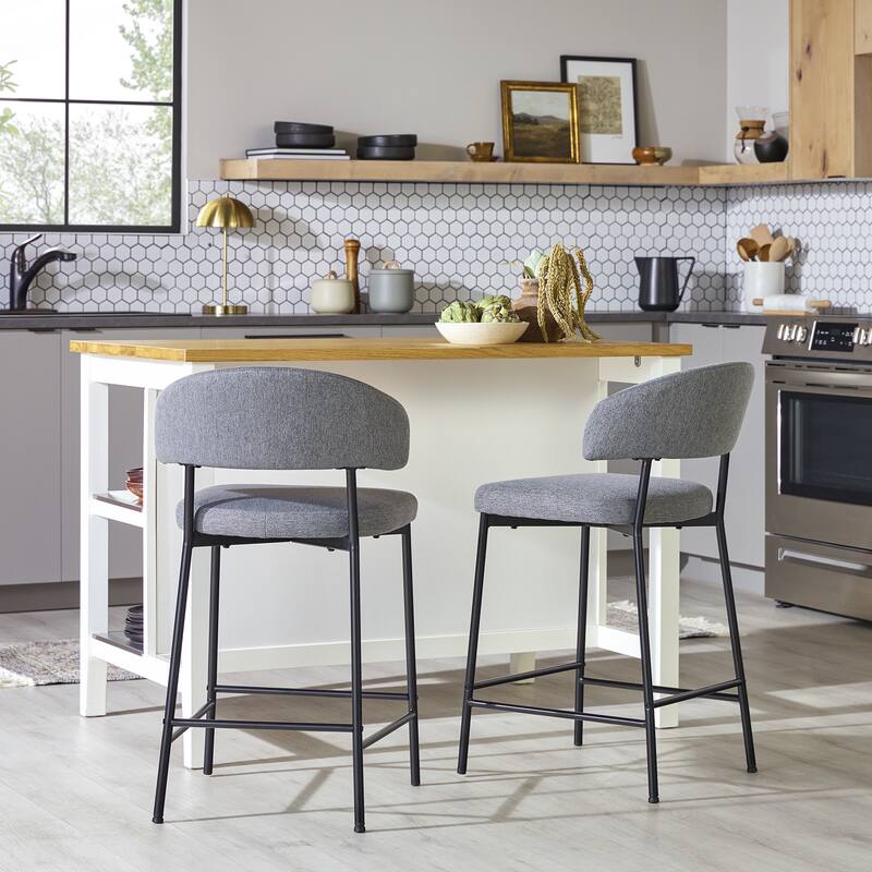 Middlebrook Designs Curved Back Counter Stool (Set of 2)