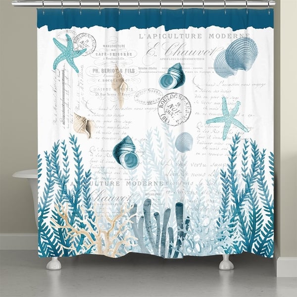 slide 2 of 6, Blue Coral Cove Shower Curtain