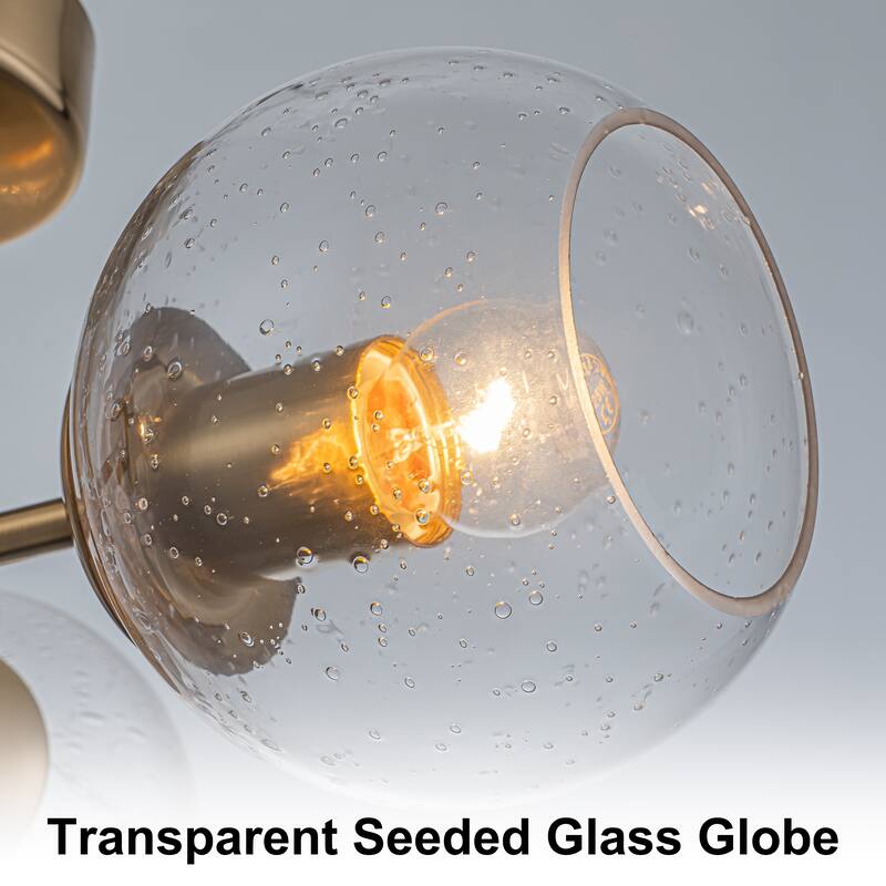 Starsky 3-Light Modern Sputnik Seeded Glass Globes Semi Flush Mount Ceiling Light