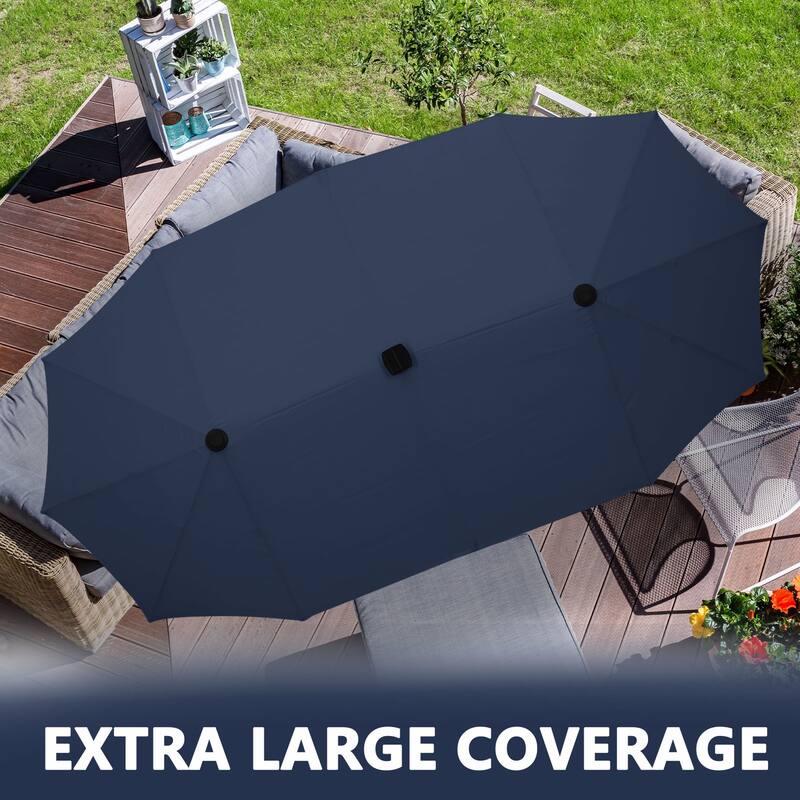 Autlaycil 13 ft Patio Umbrella with Crank Outdoor Umbrella with Base