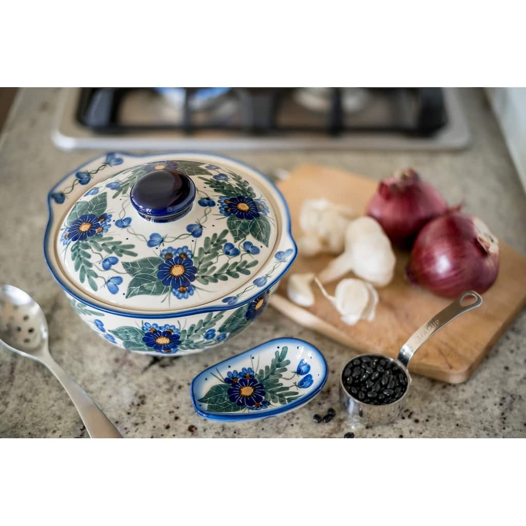 Blue Rose Polish Pottery 55d WR Unikat Small Spoon Rest