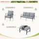 MAISON ARTS 6/7-Piece Patio Conversation Sets, Sofa Set with 2/4 x Single Chairs, 1 x 3-seater Sofa and Coffee Table/Ottomans