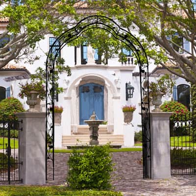 98.4 x 59 in. Outdoor Black Metal Garden Arch Assemble Freely with 8 Styles Garden Arbor Trellis