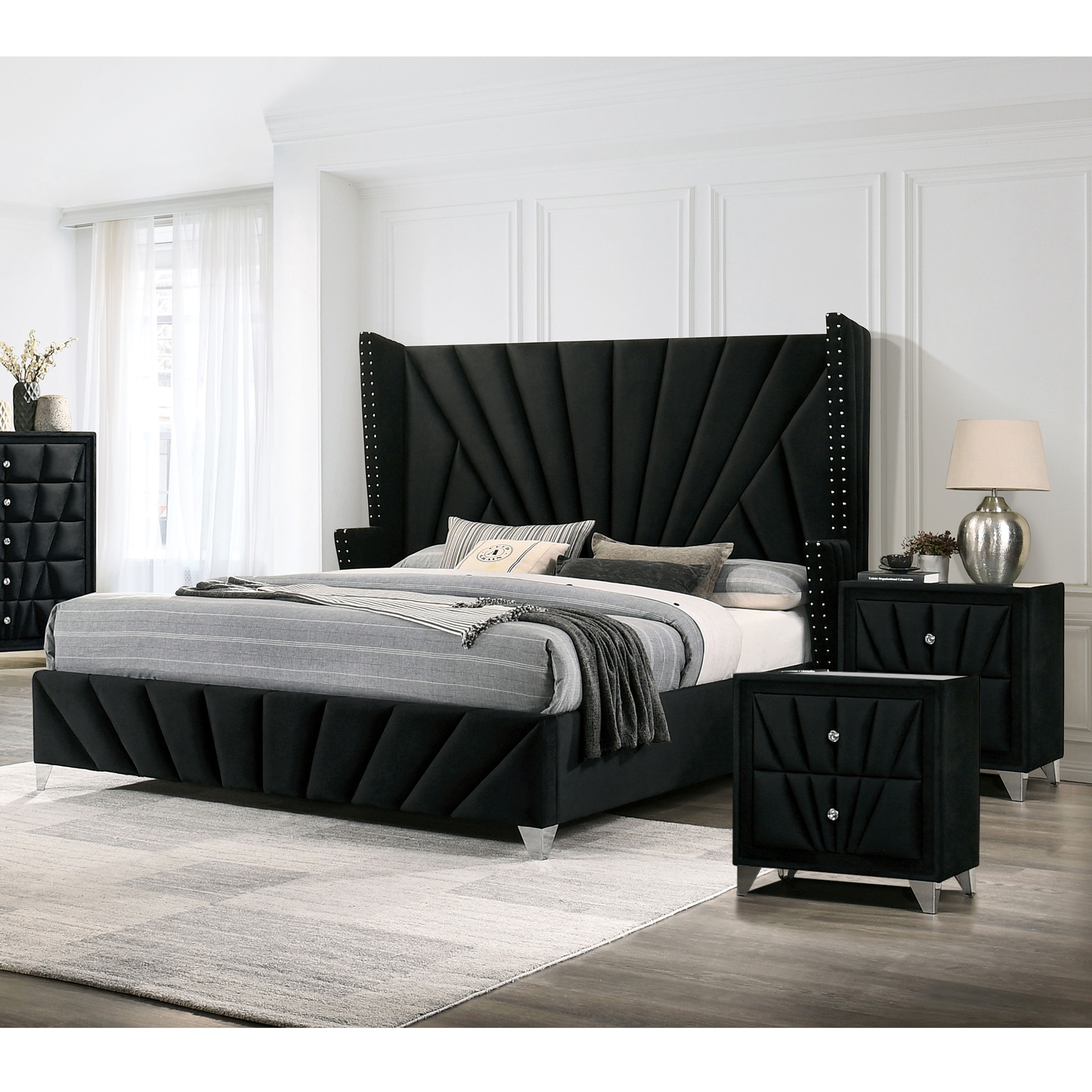 Black panel bedroom 2025 set