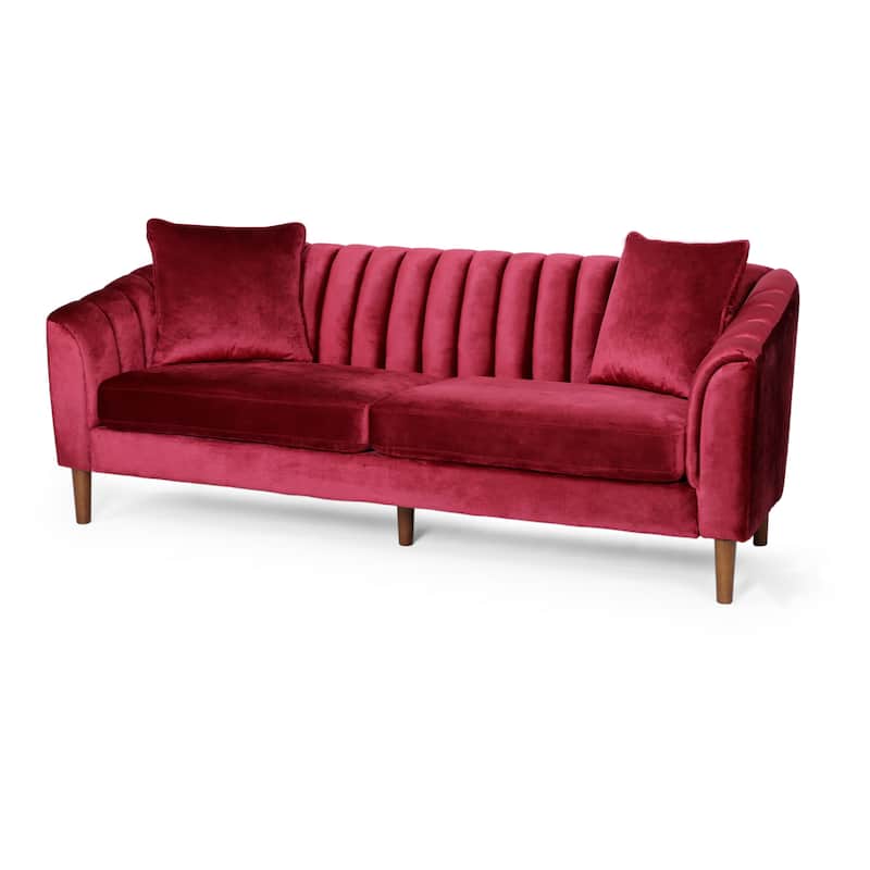 Ansonia Contemporary Velvet Sofa by Christopher Knight Home