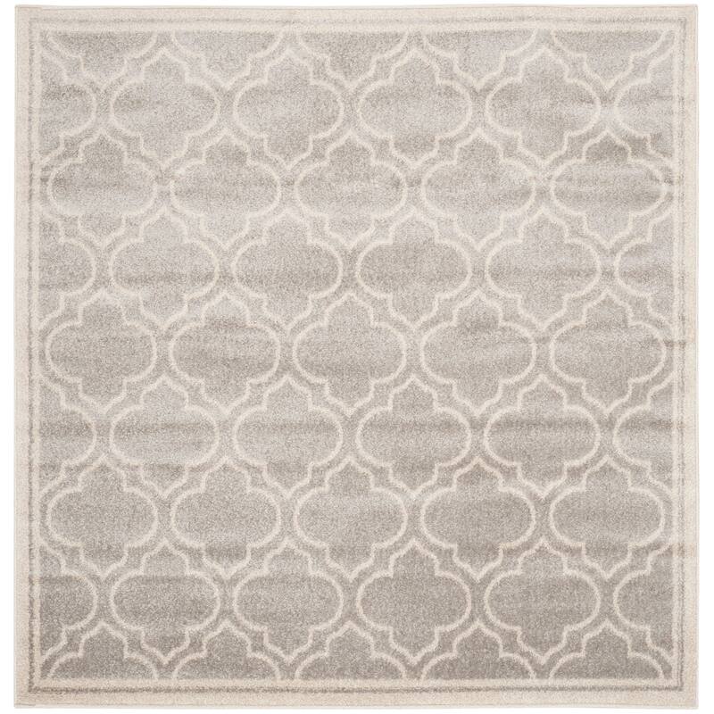 SAFAVIEH, Amherst Doraline Modern Rug - 5' Square - Light Grey/Ivory