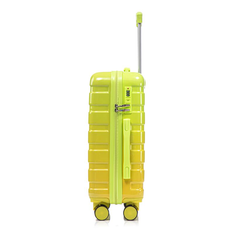 14In 20In 2 pcs in PC Spinner Wheel Luggage, Carry on Suitcase, With Gradient Color and Combination Lock