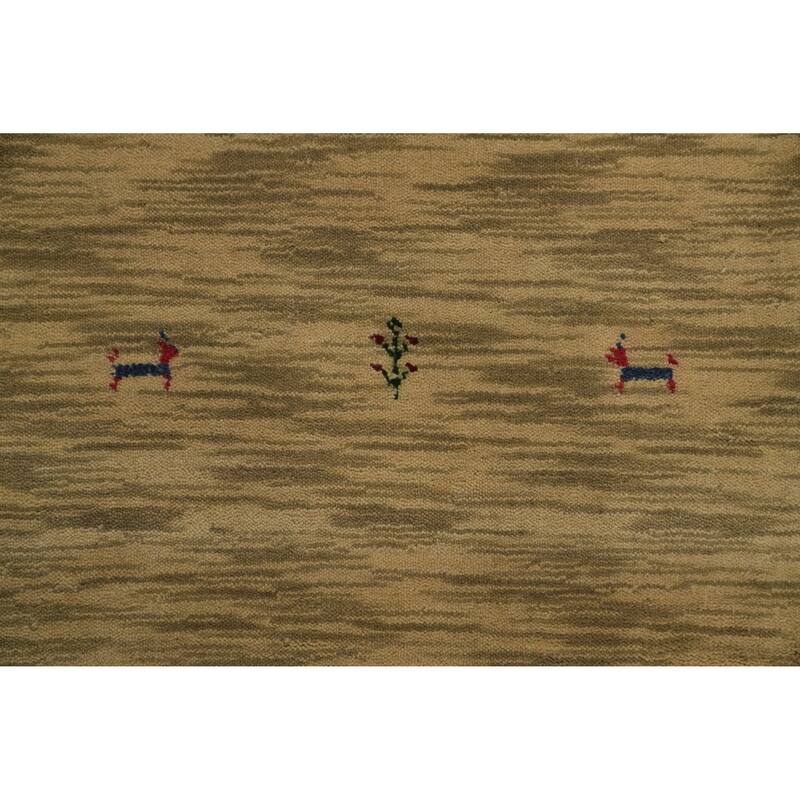 Handmade Wool Gabbeh Oriental Accent Rug Tribal Geometric Carpet - 5' 9'' X 4' 3''