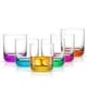 preview thumbnail 1 of 5, JoyJolt Hue Colored Double Old Fashion Whiskey Glass Tumbler - 10 oz - Set of 6 - 10 oz. Set of 6 - 10 oz.
