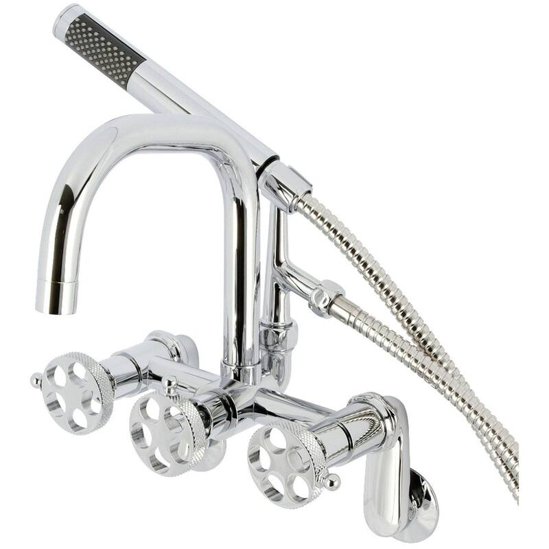 Kingston Brass AE845.RKX Webb Wall Mounted Tub Filler with Built-In - Polished Chrome