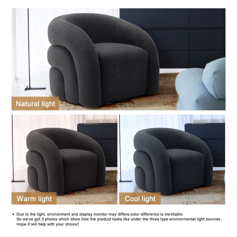 Upholstered Swivel Barrel Accent Chair