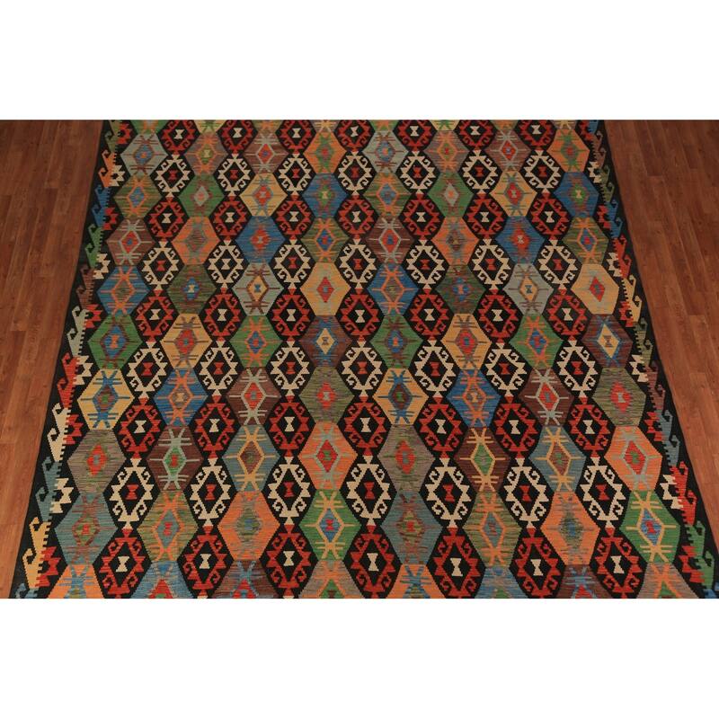Kilim Oriental Large Area Rug Flatweave Wool Carpet - 10'3" x 16'2"
