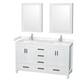 Option White, Carrara Cultured Marble Top, Chrome Trim