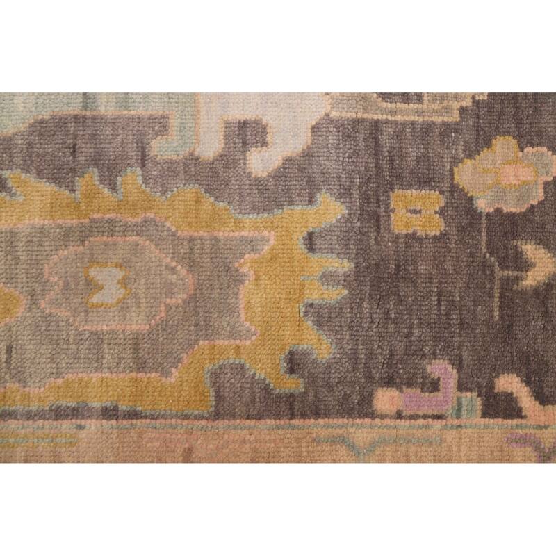 ECARPETGALLERY Hand-knotted Modern Oushak Dark Grey Wool Rug - 8'9 x 11'9