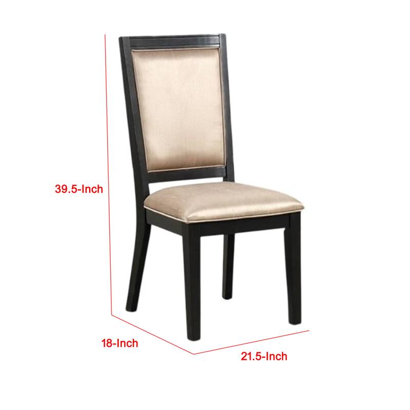 Yada Side Dining Chair Set of 2, Slatted Back, Espresso Brown