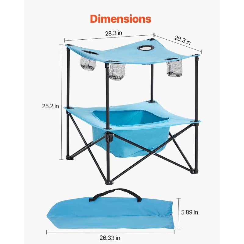 Portable Camping Table with 4 Cup Holders and Large Storage Bag for Outdoor Adventures