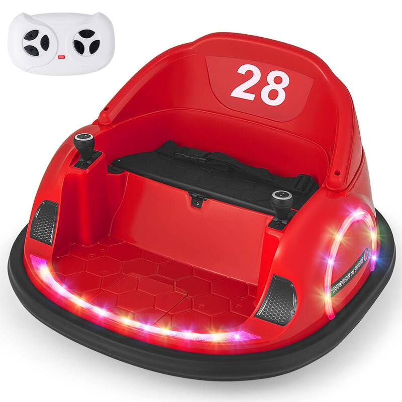 Electric Kids Bumper Car w/Parental Remote Baby Bumper Car - Red
