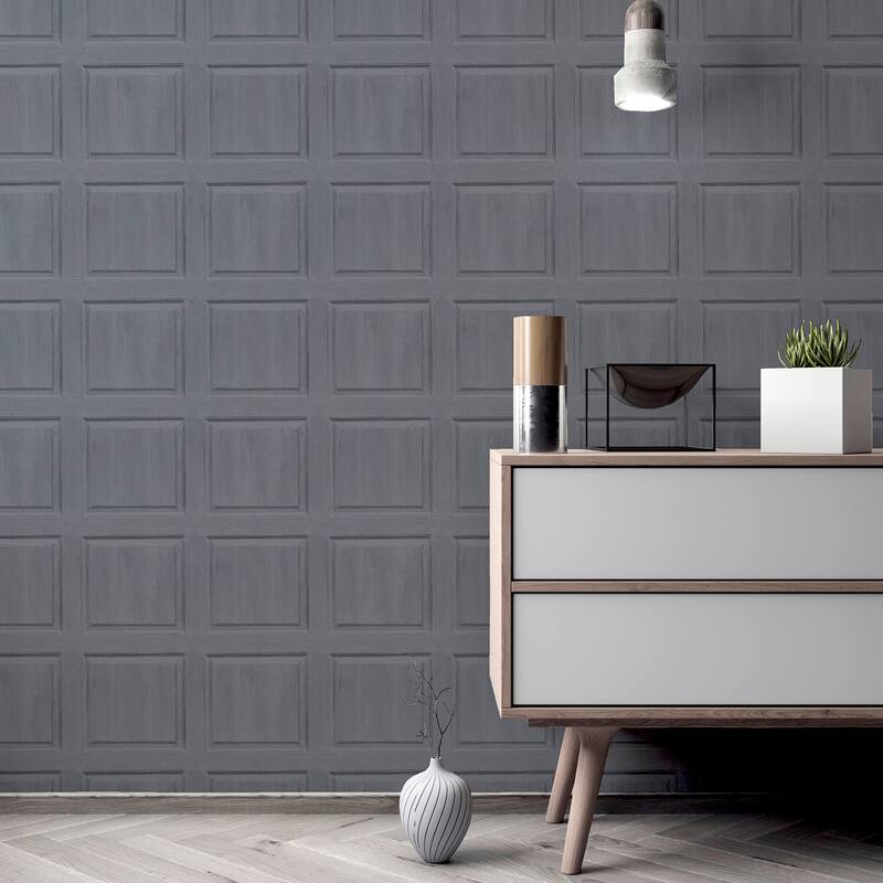 Arthouse Bellamy Charcoal Wooden Panel Wallpaper