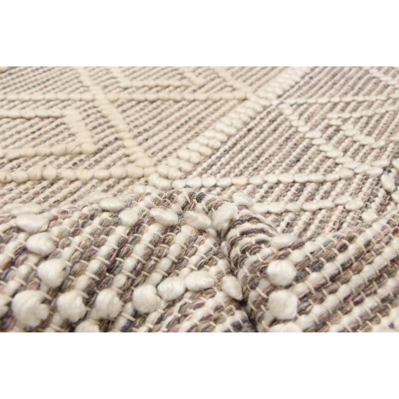 ECARPETGALLERY Braid weave Sienna Cream Wool Rug - 6'1 x 8'10