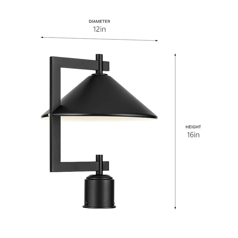 Kichler Lighting Ripley 1-Light Black Outdoor Post Light