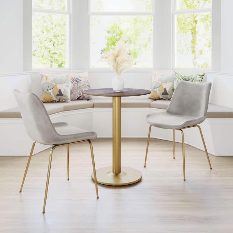 Alto Bistro Table - 23.6" W x 23.6" D x 29.9" H - Brown, Gold